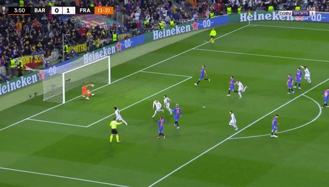 اهداف مباراة برشلونة واينتراخت فرانكفورت 2 3 الدوري الاوروبي