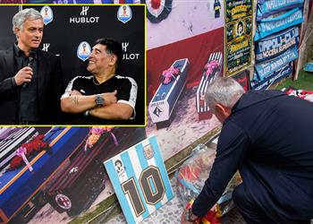 فيديو مورينيو يخلد ذكرى مارادونا بلفتة رائعة قبل صدام روما ونابولي