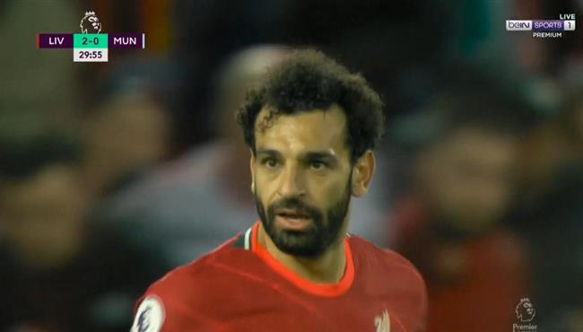 فرصة محمد صلاح علي مرمي مانشستر يونايتد بالدوري الانجليزي