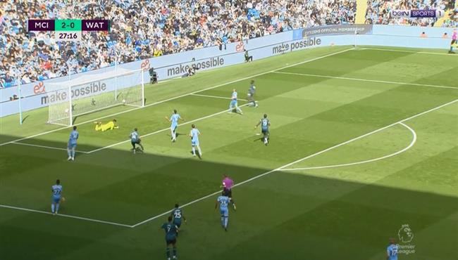 هدف واتفورد الاول في مرمي مانشستر سيتي 1 2 الدروي الانجليزي