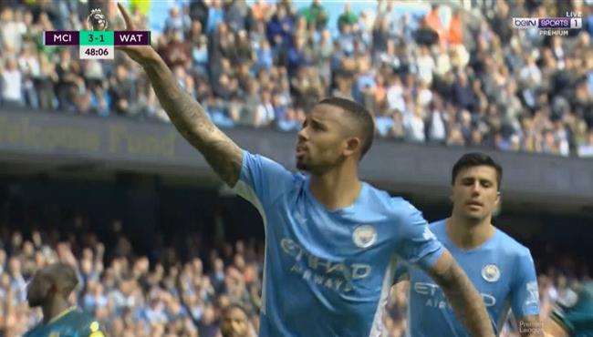 هدف مانشستر سيتي الرابع في مرمي واتفورد بالدوري الانجليزي جيسوس