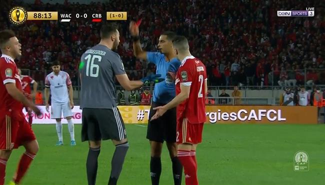 طرد حارس شباب بلوزداد امام الوداد في الوقت القاتل بدوري ابطال افريقيا