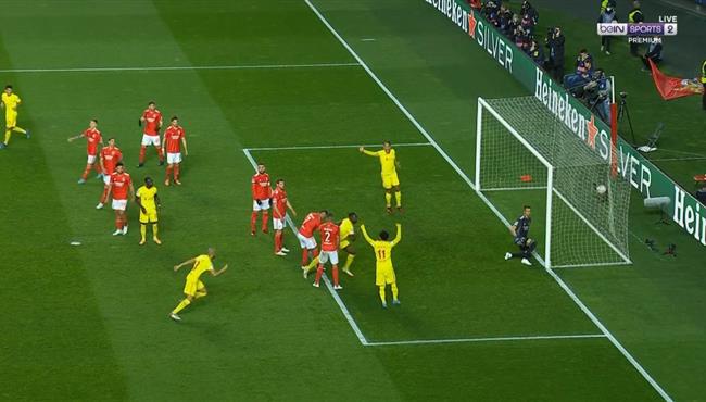 هدف ليفربول الاول في مرمي بنفيكا بدوري ابطال اوروبا