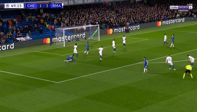 تصدي كورتوا الرائع في مباراة ريال مدريد وتشيلسي بدوري ابطال اوروبا