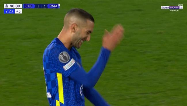 حكيم زياش كاد ان يسجل هدف امام ريال مدريد بدوري ابطال اوروبا