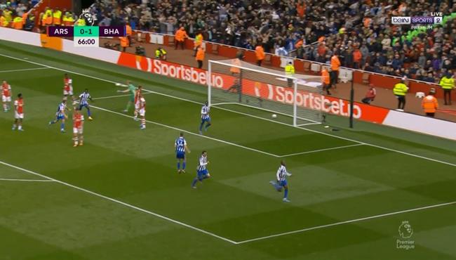 هدف عالمي لبرايتون في مرمي ارسنال بالدوري الانجليزي