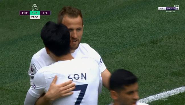 هدف هاري كين في مرمي ليستر سيتي بالدوري الانجليزي اسيست سون