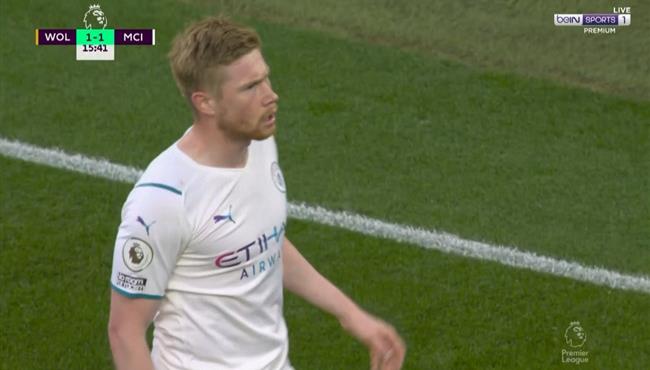 هدف دي بروين الثاني في مرمي ولفرهامبتون بالدوري الانجليزي