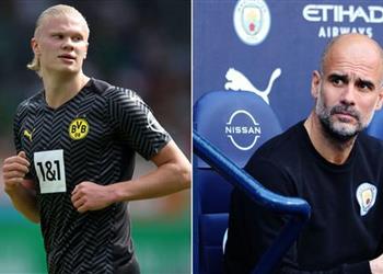 جوارديولا هالاند سيتأقلم مع مانشستر سيتي سريع ا ولن نمنحه مسؤولية تسجيل الأهداف