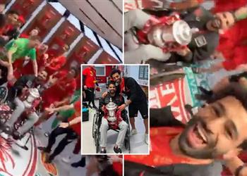 ليفربول ي علق على احتفال مؤمن زكريا مع محمد صلاح بكأس إنجلترا