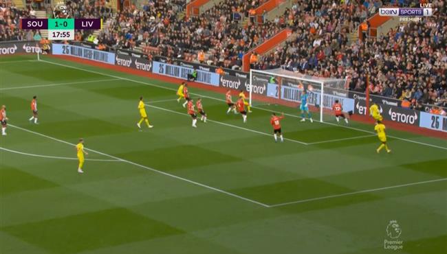 هدف ليفربول الملغي امام ساوثهامبتون بالدوري الانجليزي