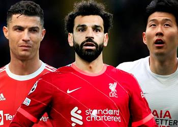 محمد صلاح وسون هيونج ورونالدو في صراع محتدم على الحذاء الذهبي