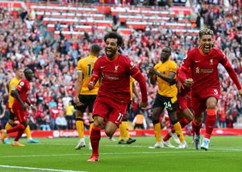 محمد صلاح يسجل هدف ليفربول الثاني في ولفرهامبتون