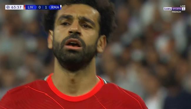 فرصة محمد صلاح الخطيره امام ريال مدريد وانقاذ رائع من كورتوا