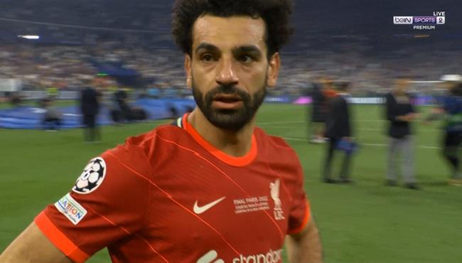 حسره وحزن محمد صلاح بعد خسارة ليفربول امام ريال مدريد في نهائي دوري ابطال اوروبا