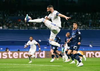 فيديو بنزيما يسجل هدف ريال مدريد الثالث أمام مانشستر سيتي