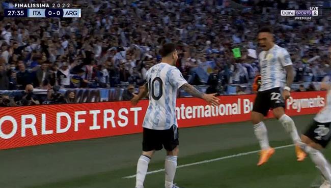 هدف الارحنيتن في مرمي ايطاليا بنهائي كاس الابطال اسيست ميسي