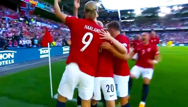 هدف هالاند في مرمي السويد بدوري الامم الاوروبية