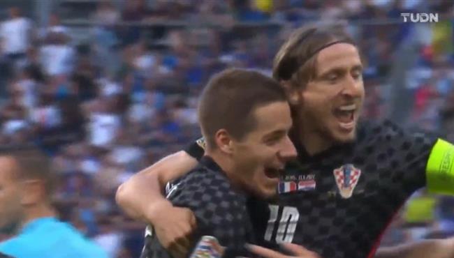 هدف لوكا مودريتش في مرمي فرنسا بدوري الامم الاوروبية