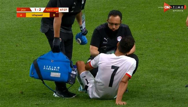 اصابة احمد رفعت في مباراة مصر وكوريا الجنوبية