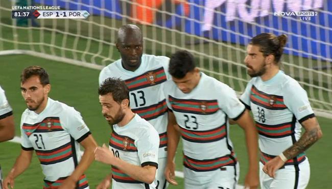 هدف تعادل البرتغال مع اسبانيا 1 1 دوري الامم الاوروبية