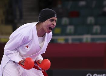 فريال أشرف ويوسف بدوي يتأهلان لنهائي منافسات الكاراتيه في دورة ألعاب البحر المتوسط