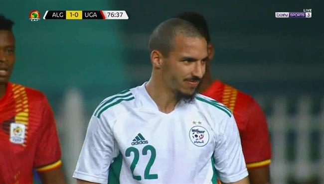اسماعيل بن ناصر كاد ان يسجل هدف رائع في مباراة الجزائر واوغندا
