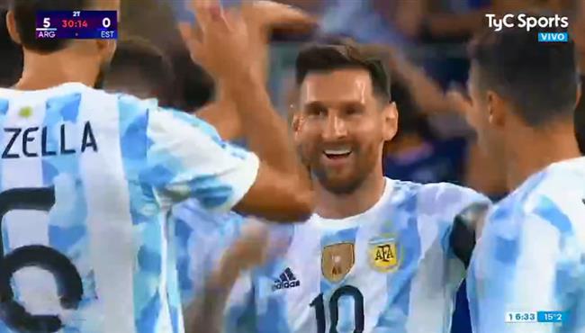 اهداف مباراة الارجنتين واستونيا 5 0 مباراة الودية