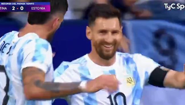 هدف ميسي الثاني في مرمي استونيا مباراة ودية
