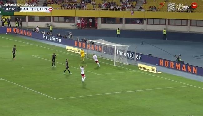 اهداف مباراة الدنمارك والنمسا 2 1 دوري الامم الاوروبية