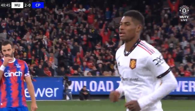 هدف مانشستر يونايتد الثاني في مرمي كريستال بالاس ماركوس راشفورد