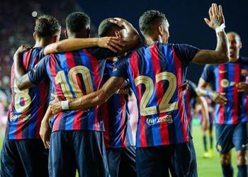 فيديو رافينها يسجل برشلونة يمطر شباك إنتر ميامي بسداسية في بداية جولته الأمريكية