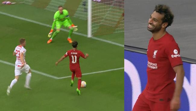 محمد صلاح يهدر انفراد في مباراة ليفربول ولايبزيج