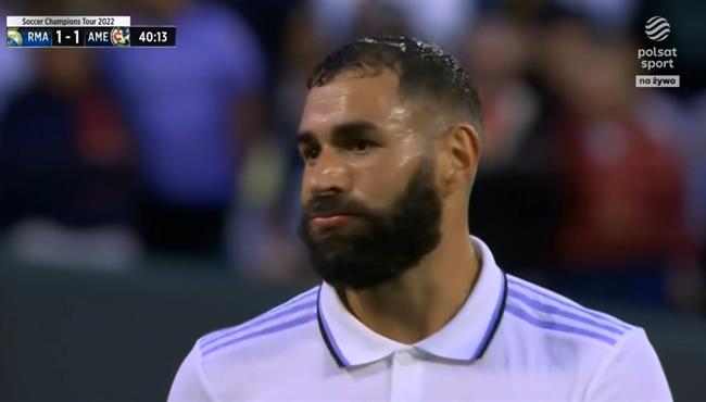 كريم بنزيما كاد ان يسجل هدف رائع في مباراة ريال مدريد وكلوب امريكا