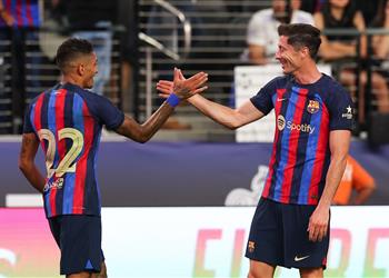 تشكيل برشلونة ضد نيويورك ريد بولز ودي ا ليفاندوفسكي وديمبلي في الهجوم