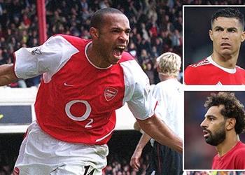 هنري يتصدر وتواجد محمد صلاح ديلي ميل تعلن نتائج استفتاء أفضل لاعب في تاريخ الدوري الإنجليزي