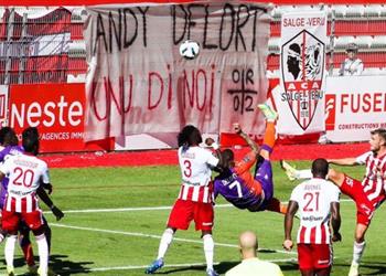 فيديو الجزائري ديلور يسجل هدف ا من مقصية خرافية لـ نيس ويرفض الاحتفال