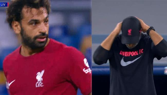 محمد صلاح يهدر فرصة هدف امام نابولي ورد فعل يورجن كلوب