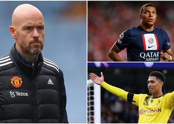 فيديو تين هاج يرد ساخر ا على إمكانية تعاقد مانشستر يونايتد مع بيلينجهام ومبابي