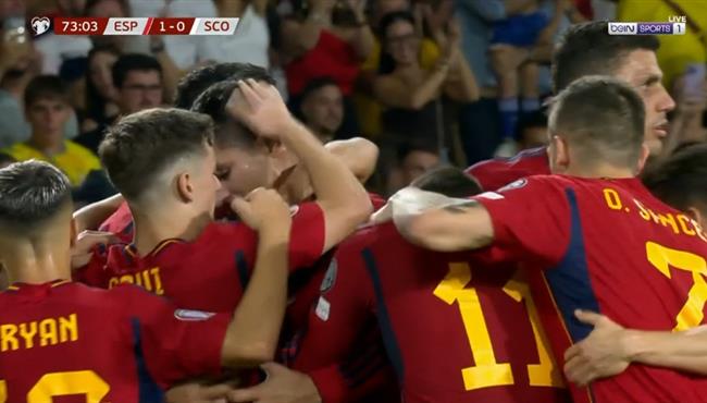 اهداف مباراة اسبانيا واسكتلندا 2 0 تصفيات كاس امم اوروبا