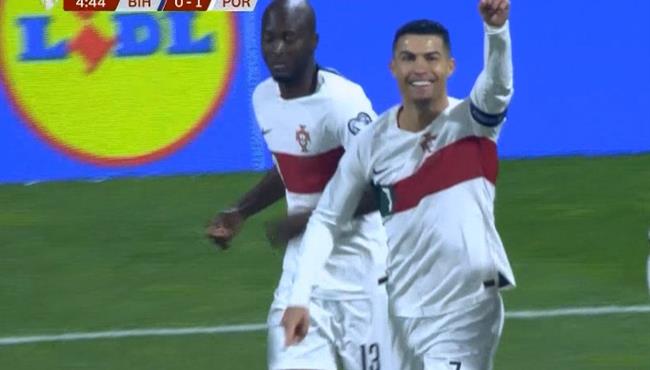 هدف رونالدو الاول في مرمي البوسنة بتصفيات امم اوروبا