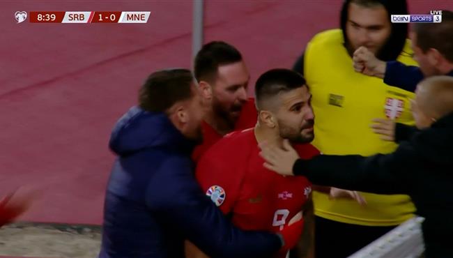 اهداف ميتروفيتش في مباراة صربيا والجبل الاسود بتصفيات كاس امم اوروبا