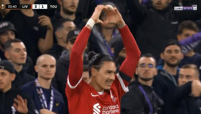 هدف داروين نونيز في مرمي تولوز بالدوري الاوروبي