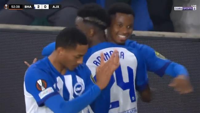 اهداف مباراة برايتون واياكس 2 0 الدوري الاوروبي