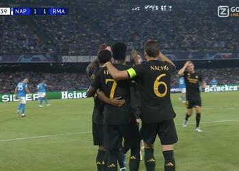 فيديو فينيسيوس جونيور يسجل هدف تعادل ريال مدريد أمام نابولي