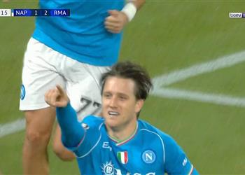 فيديو زيلينسكي يسجل هدف نابولي الثاني أمام ريال مدريد