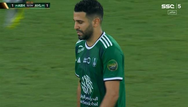 هدف رياض محرز في مرمي ابها بكأس خادم الحرمين