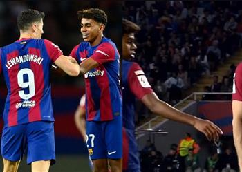 سبورت توضح حقيقة تدهور علاقة ليفاندوفسكي مع يامال في برشلونة