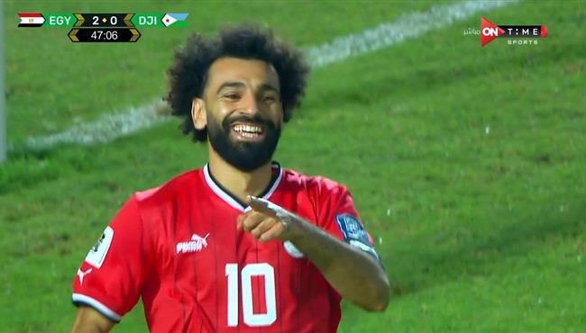 سوبر هاتريك محمد صلاح في مباراة مصر وجيبوتي بتصفيات كاس العالم