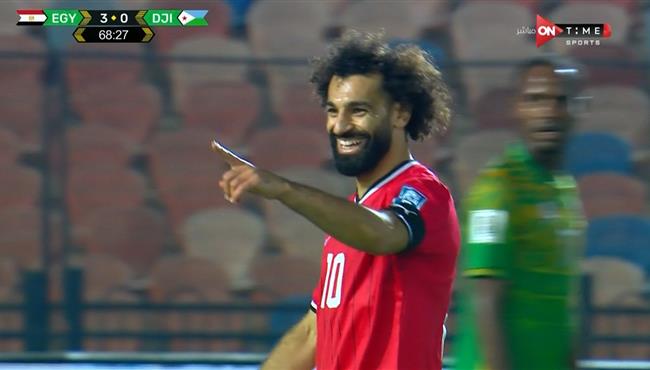 هدف محمد صلاح الرابع في مرمي جيبوتي بتصفيات كاس العالم